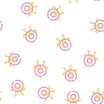 Ring geometric shape character vector seamless pattern Stock Illustration