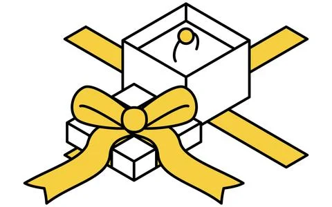 Ring Gift Box Isometric Line Drawing Illustration of a Small Jewelry Box fo.. Stock Illustration