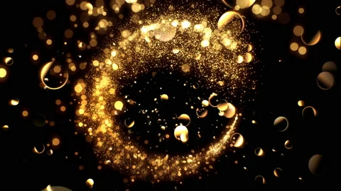 Ring of gold shining particles, Stock-Footage 167055384