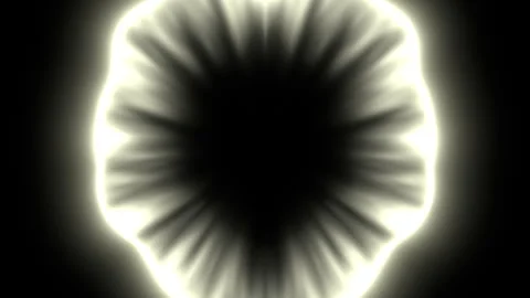 A ring of golden light, like the aurora, radiating outward from the center Stock Footage 332201515