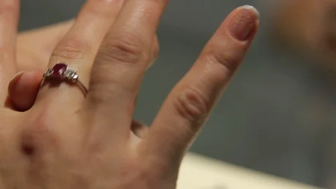Ring on hand Stock Footage 100901115