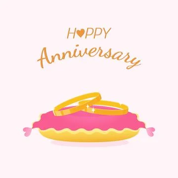 Ring happy anniversary Stock Illustration