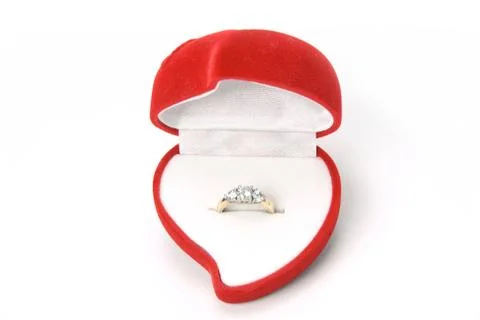 Ring in heart box Stock Photos