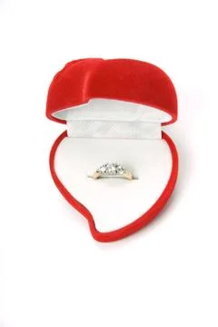 Ring in Heart Box Stock Photos