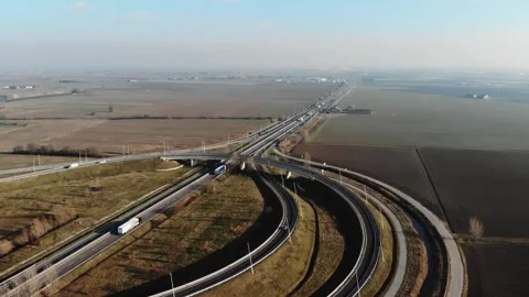 Ring highway traffic drone view Video stock 272181478