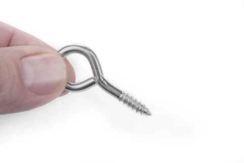 Ring hook screw on a white background Stock Photos