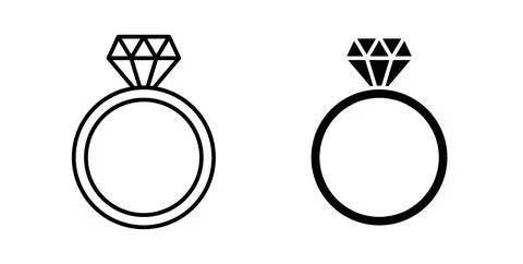 Ring icon in black and white. vector icon pack for websites Stock Illustration