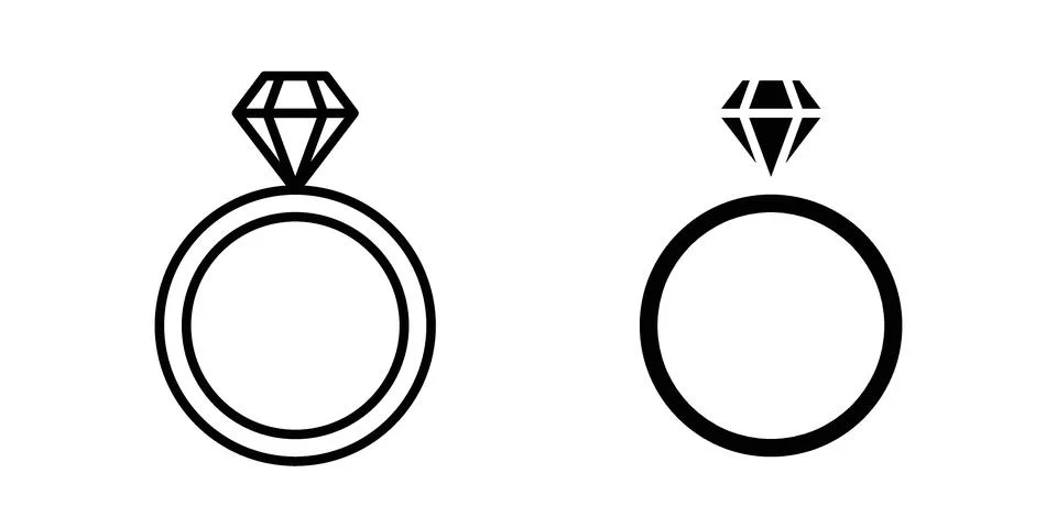 Ring icon black vector isolated on white Ilustração Stock