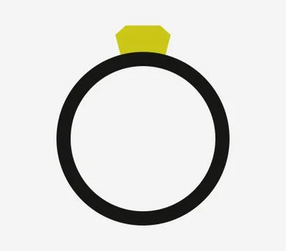 Ring icon with diamond on a white background Stock Illustration