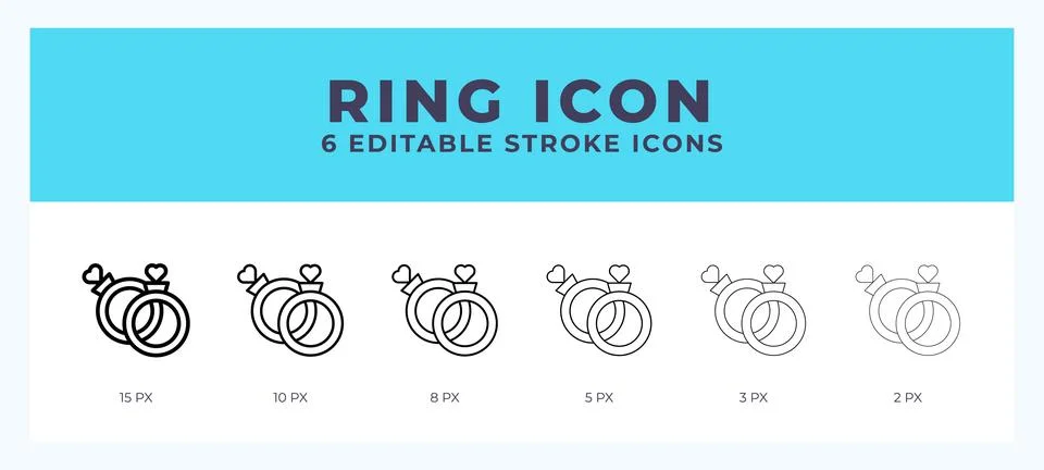 Ring icon with different stroke. Vector illustration. Stock Illustration