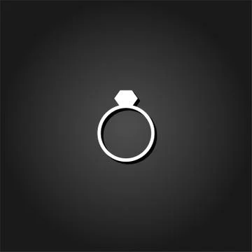 Ring icon flat. Stock Illustration
