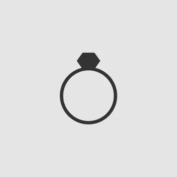 Ring icon flat. Stock Illustration