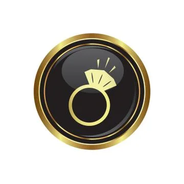 Ring icon gold Stock Illustration