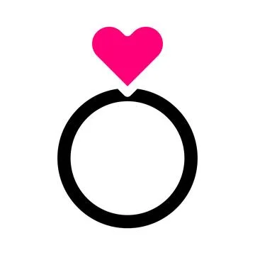 Ring icon solid black pink style valentine vector illustration perfect. Stock Illustration