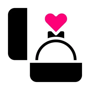 Ring icon solid black pink style valentine vector illustration perfect. Stockillustratie