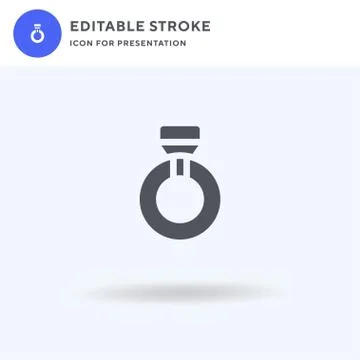 Ring icon vector, filled flat sign, solid pictogram isolated on white, logo Stock Illustration