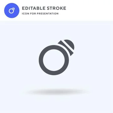 Ring icon vector, filled flat sign, solid pictogram isolated on white, logo 库存插图