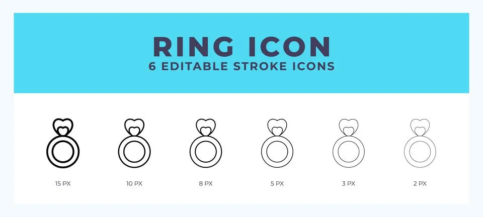 Ring icon vector illustration. With editable stroke for web. App and more. Stock Illustration