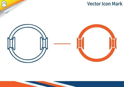 Ring icon vector mark outline and filled color orange. Stock Illustration