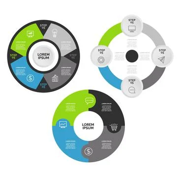 Ring infographic collection Stock Illustration