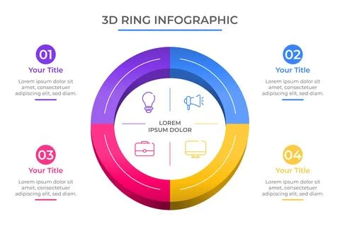 Ring infographic template Stock Illustration