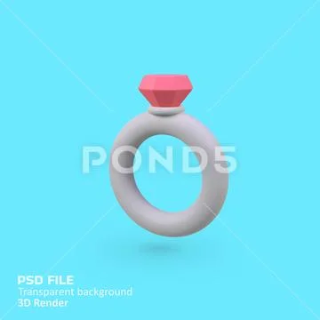 Ring isolated 3d render icon illustration Modello PSD