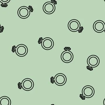 Ring jewelry line vector seamless pattern Stock Illustration