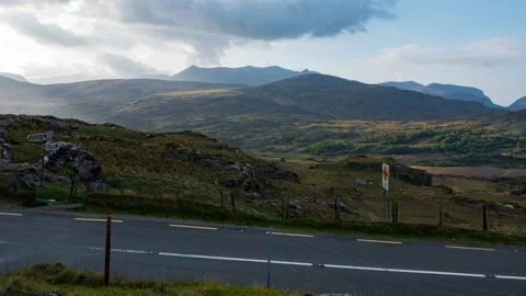 Ring of Kerry with Sheep at Sunset - 4k Timelapse 스톡 동영상 134423697