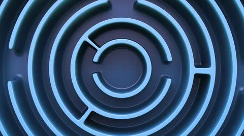Ring labyrinth. Decorative background. Top view. Stock Photos