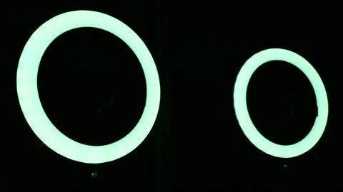 Ring lamps in dark. Stock Footage 166702851