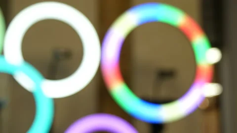 Ring lamps. Stock Footage 166703134