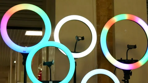 Ring lamps. Stock Footage 166703140