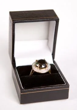 Ring with a large diamond Stock Photos