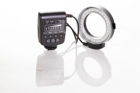 Ring Light With Flash Unit and Circular LED Ring Light for Photography and .. Stock Photos