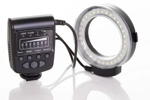 Ring Light With Flash Unit and Circular LED Ring Light for Photography and .. Stock Photos