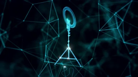 Ring light hologram Close up Stock Footage 155030614