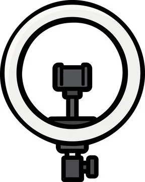 Ring light LED lamp photography video icon Stock Illustration
