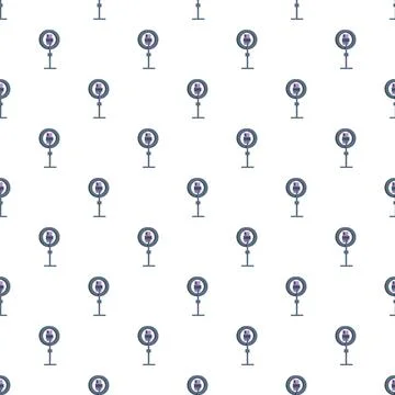 Ring light with microphone recording studio seamless pattern Stock Illustration