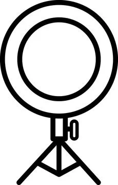 Ring Light Phone Holder Line Icon Stock Illustration