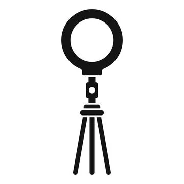 Ring light standing on tripod for professional lighting Stock Illustration