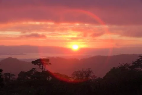 Ring of Light Sunset Stock Photos