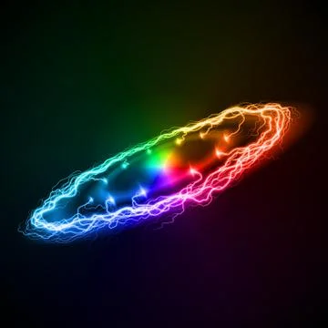 Ring lightening on dark background Illustrazione stock