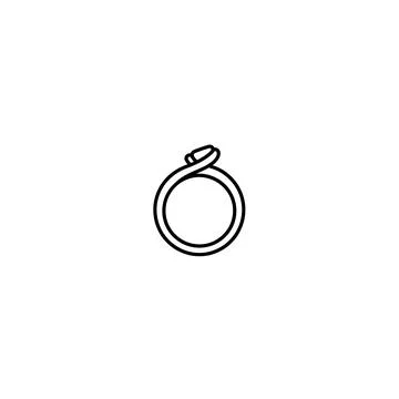 Ring line art illustration, simple twisted band, isolated Stock Illustration