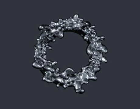 Ring of liquid on a Gray background. Abstract image of spray and liquid. Meta Stock Illustration