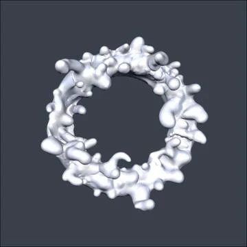 Ring of liquid on a Gray background. Abstract image of spray and liquid. Foam Stock Illustration