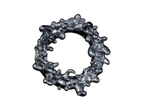 Ring of liquid on a white background. Abstract image of spray and liquid. Met Stock Illustration