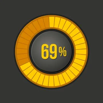 Ring Loading Progress Bar on Dark Background. Vector Stock Illustration