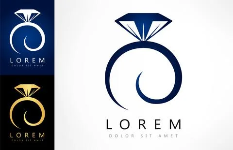Ring logo vector. Jewelry design. Stock Illustration