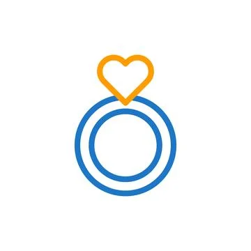 Ring love icon duocolor blue orange style valentine illustration symbol per.. Stock Illustration