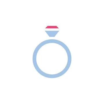 Ring love icon solid blue pink style valentine illustration symbol perfect. Stock Illustration